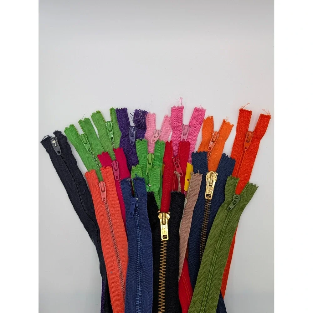 Vintage Assorted Zippers Lot Mixed Colors Metal Plastic Talon YKK Sewing Crafts